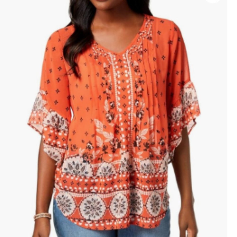 Style & Co Women’s Medallion Throw Blouse